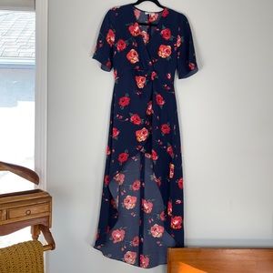 Babaton Navy Floral Jedd Dress ARITZIA